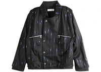 Kiko Kostadinov Brushed Flannel Komlo Jacket Black Royal Blue
