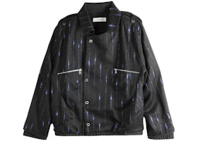 Kiko Kostadinov Brushed Flannel Komlo Jacket Black Royal Blue - authentic Kiko Kostadinov apparel