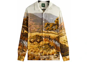 Kith AMNH Landscape Long Sleeve Camp Collar Shirt White - vue 360