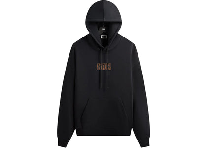 Kith Classic Logo Leopard Applique Nelson Hoodie (SS26) Black - apparel view 2