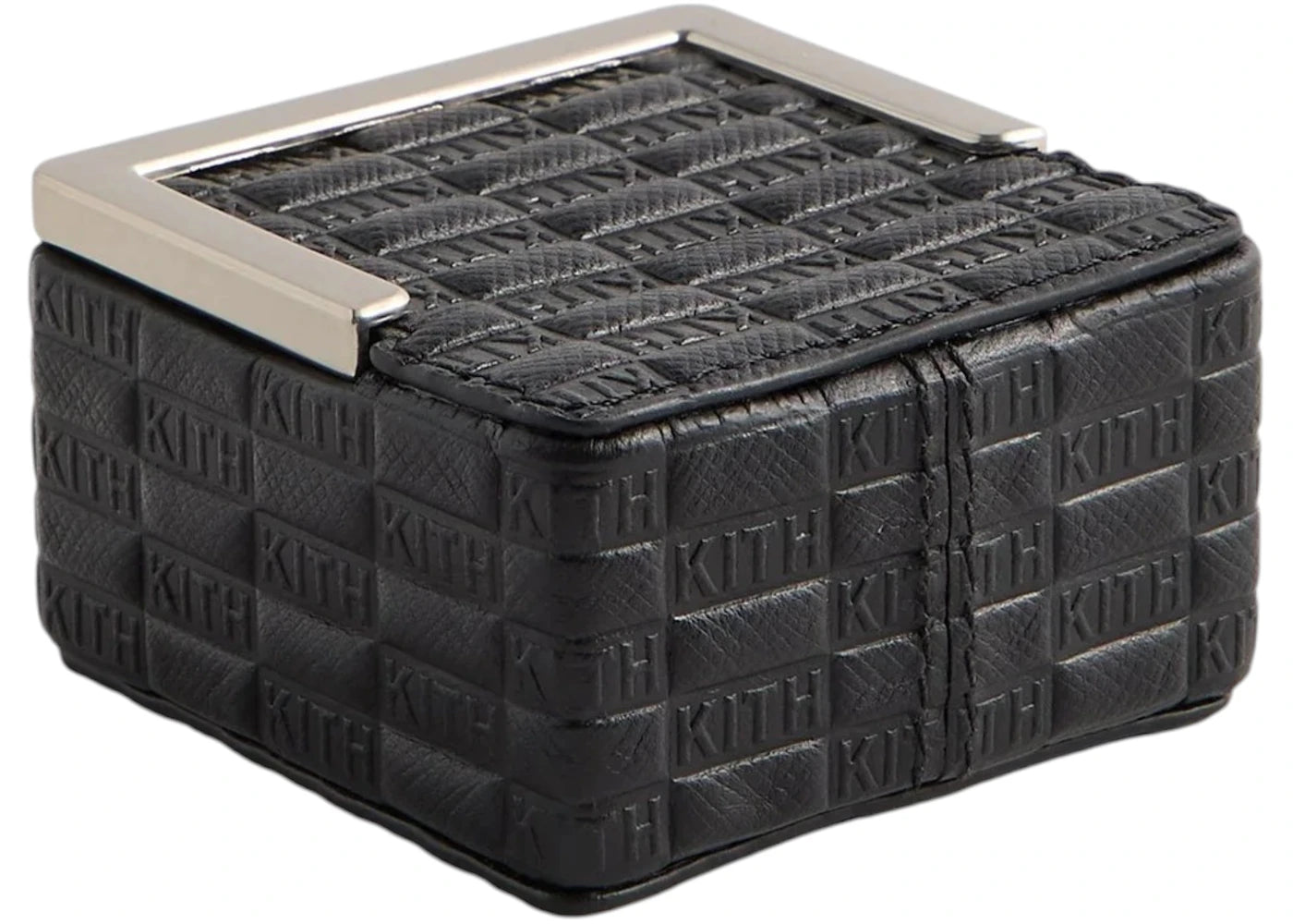 Kith Kithmas Monogram Saffiano Leather Square Frame Jewelry Case Black - vue secondaire B