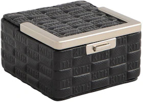 Kith Kithmas Monogram Saffiano Leather Square Frame Jewelry Case Black - vue 360