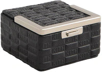 Kith Kithmas Monogram Saffiano Leather Square Frame Jewelry Case Black