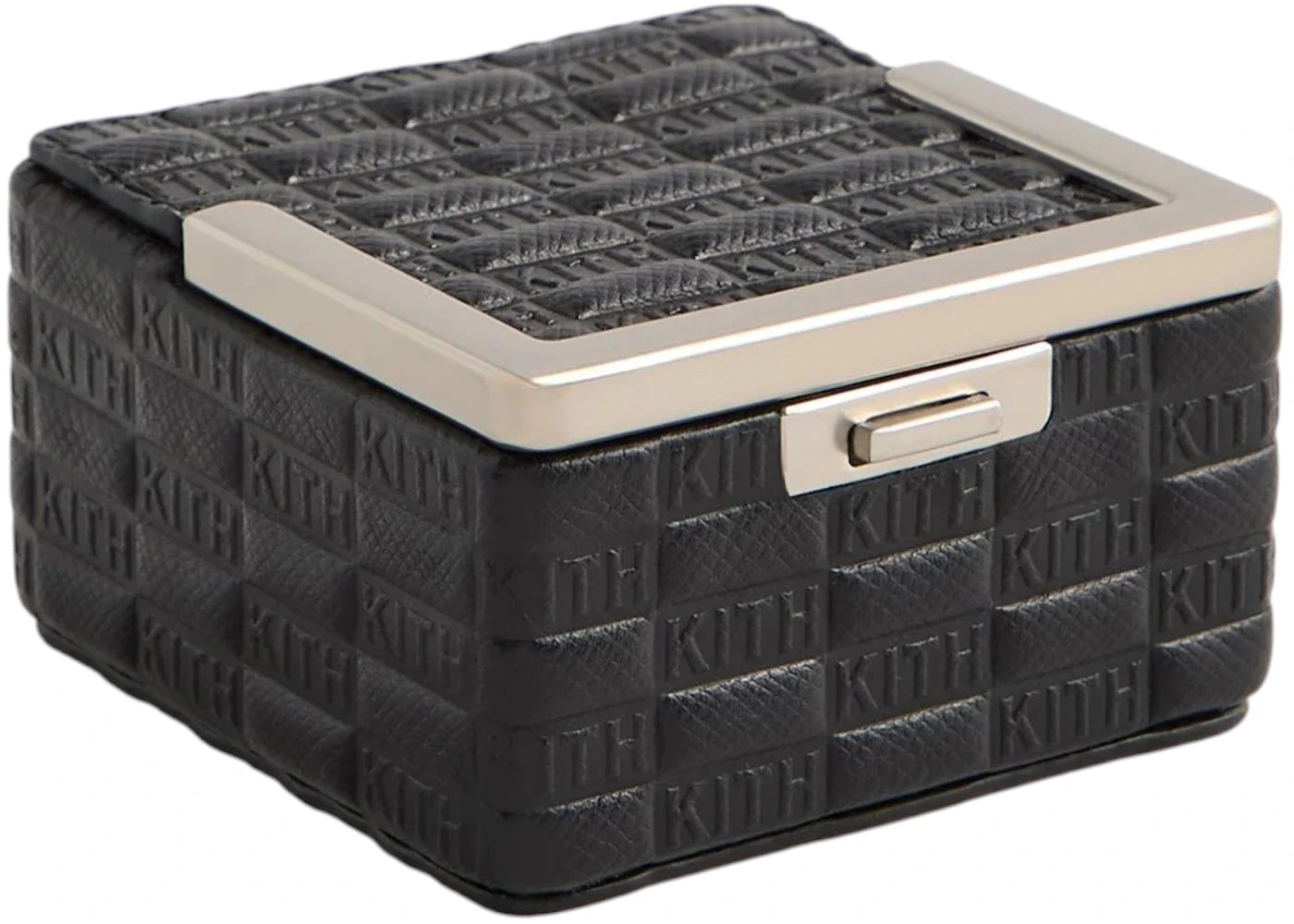 Kith Kithmas Monogram Saffiano Leather Square Frame Jewelry Case Black - vue secondaire A