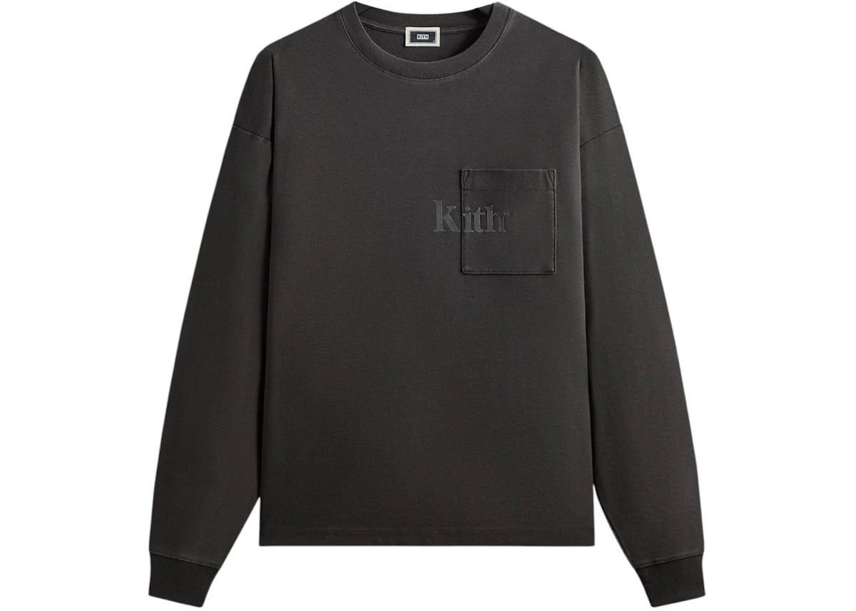Kith Long Sleeve Quinn Tee Carbon - vue 360