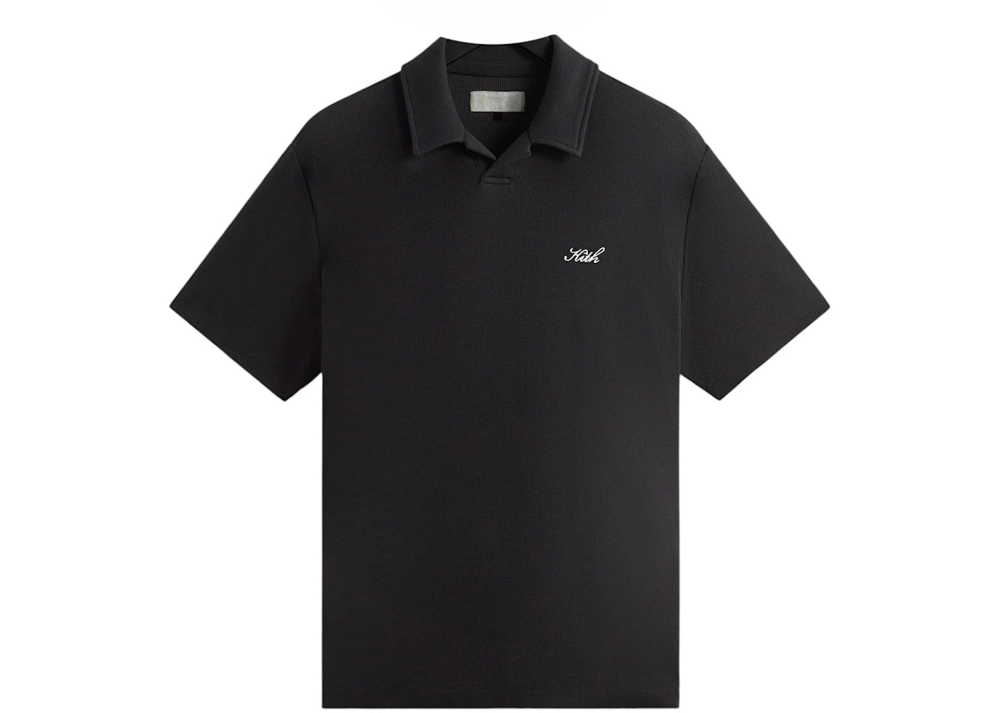 Kith Micro Waffle Drew Polo Black - vue secondaire A