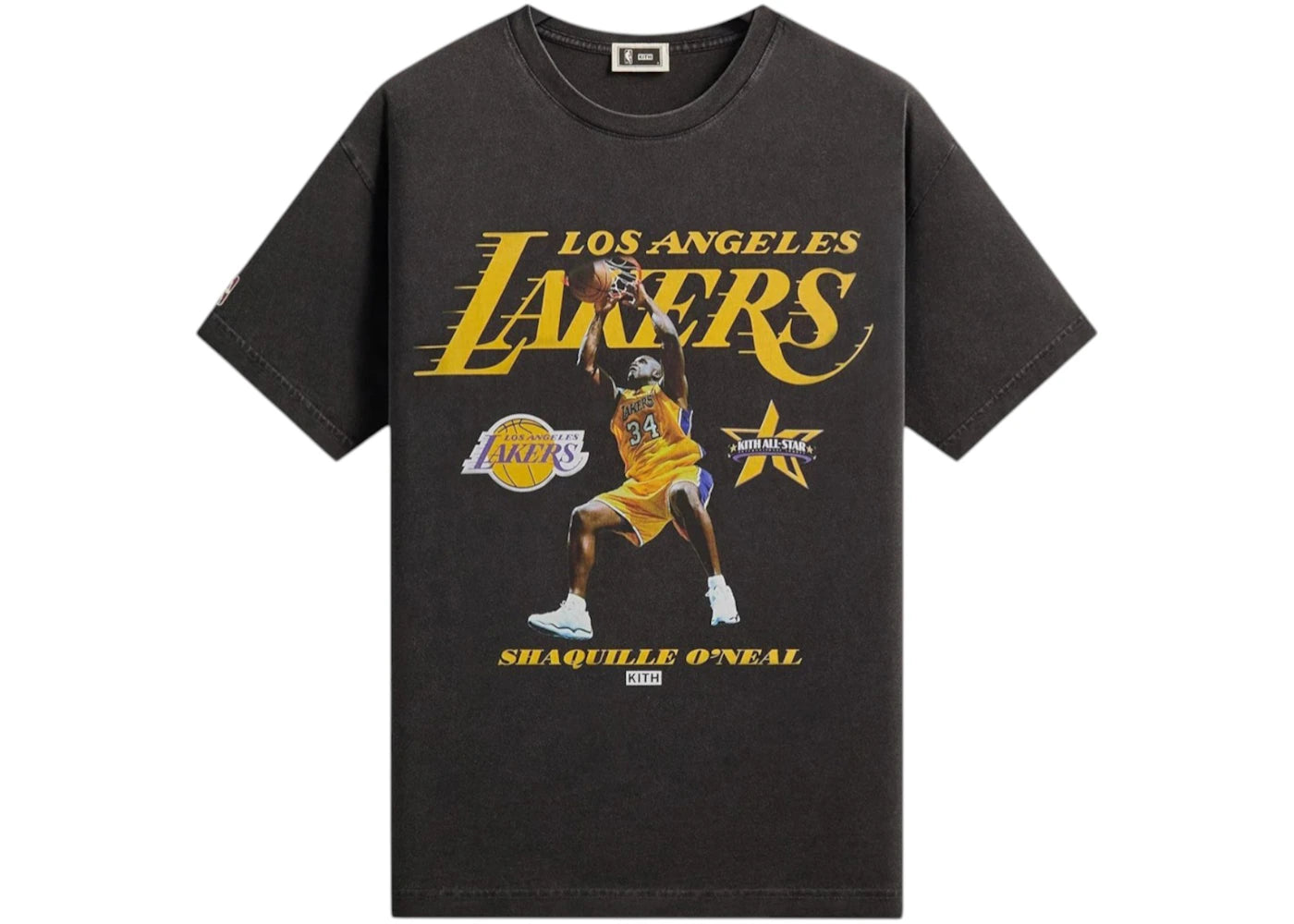 Kith NBA All-Star Los Angeles Lakers Shaquille O'Neal Vintage Tee Black - vue secondaire A