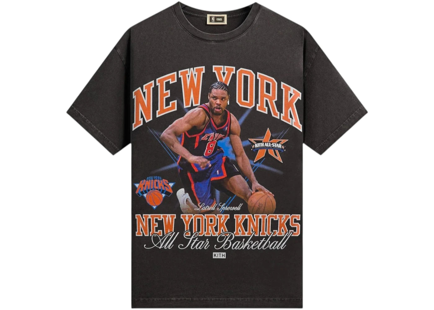 Kith NBA All-Star New York Knicks Latrell Sprewell Vintage Tee Black - vue secondaire A