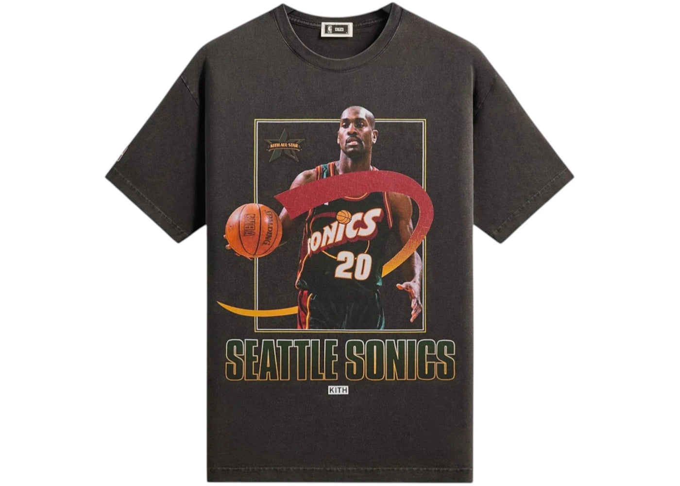 Kith NBA All-Star Seattle SuperSonics Gary Payton Vintage Tee Black - vue secondaire A