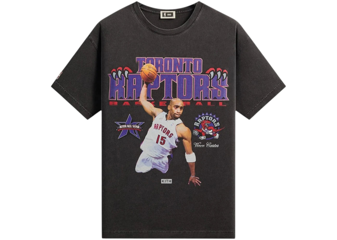Kith NBA All-Star Toronto Raptors Vince Carter Vintage Tee Black - vue secondaire A