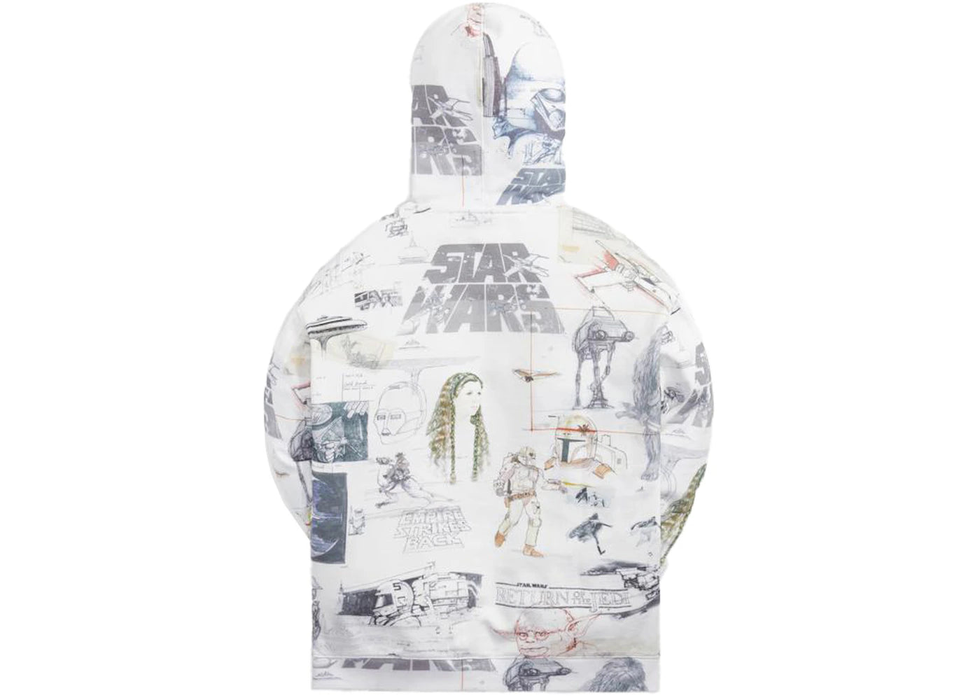 Kith x STAR WARS Sketches Hoodie White - vue secondaire B