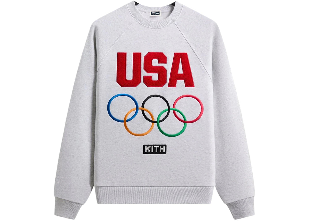 Kith Team USA Raglan Nelson Crewneck Light Heather Grey - vue secondaire B