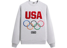 Kith Team USA Raglan Nelson Crewneck Light Heather Grey