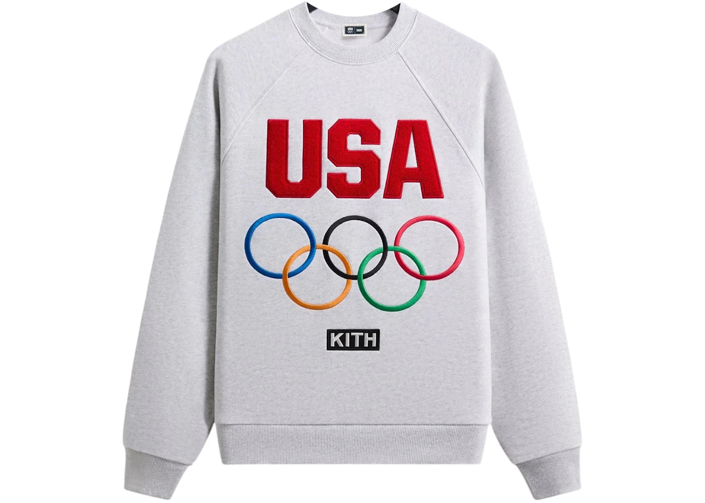 Kith Team USA Raglan Nelson Crewneck Light Heather Grey - vue secondaire A
