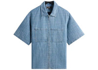 Kith Textured Indigo Paxton Zip Front Shirt Light Indigo