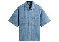 Kith Textured Indigo Paxton Zip Front Shirt Light Indigo