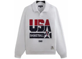 Kith USA Basketball Nelson Collared Pullover White - vue 360