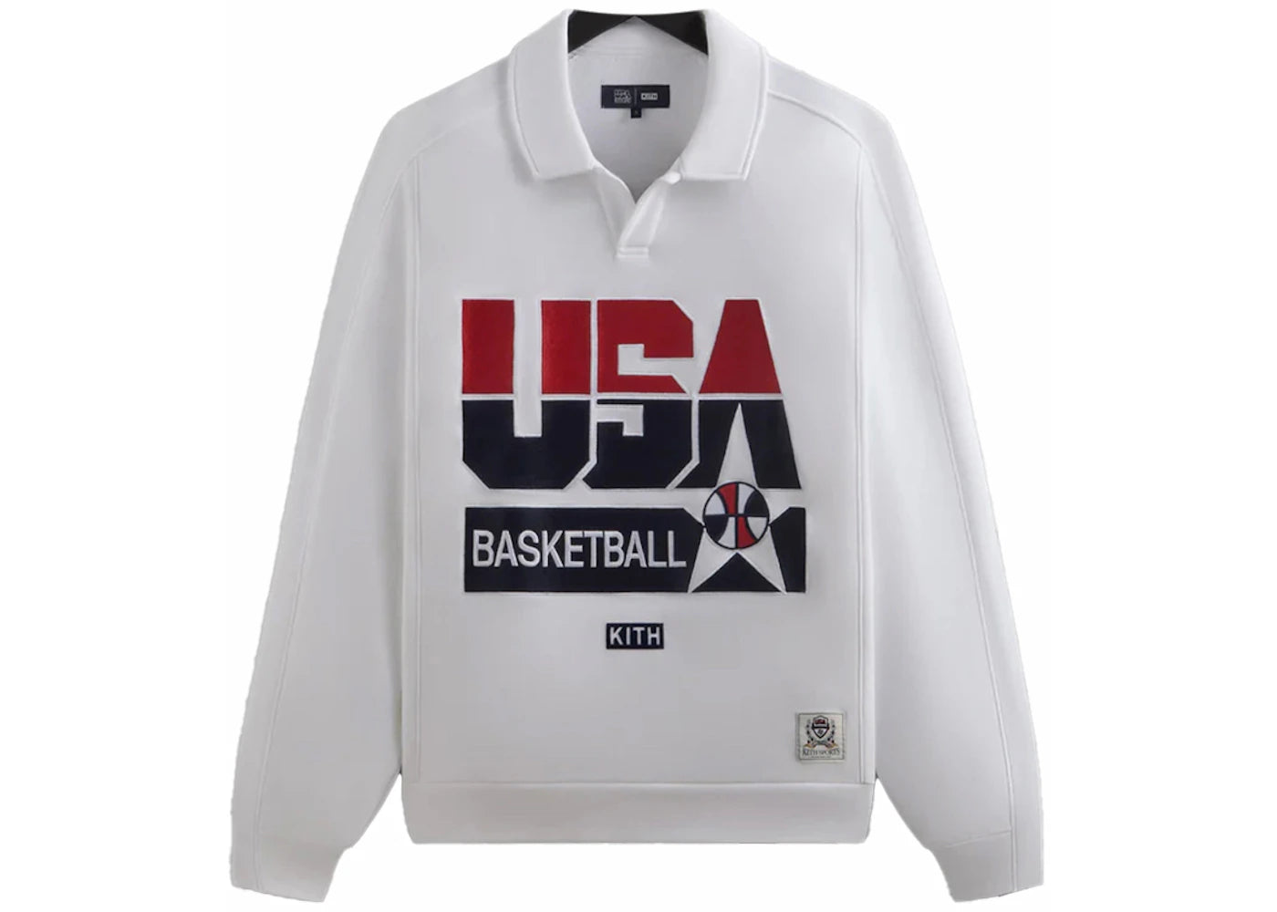 Kith USA Basketball Nelson Collared Pullover White - vue secondaire A