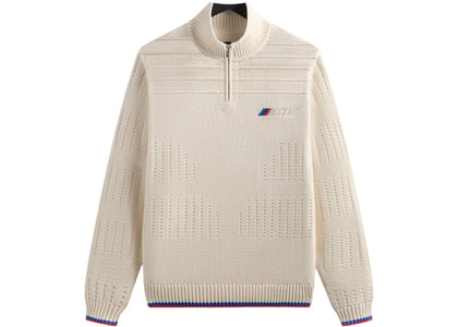 Kith x BMW Ansel Quarter Zip Sweater Sandrift - authentic Kith apparel