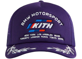 Kith x BMW M Nolan Trucker Hat Techno Violet - vue 360
