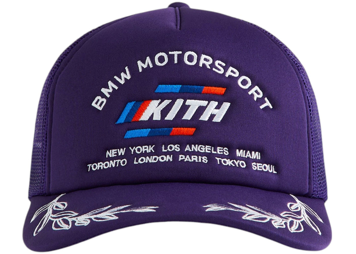 Kith x BMW M Nolan Trucker Hat Techno Violet - vue secondaire A
