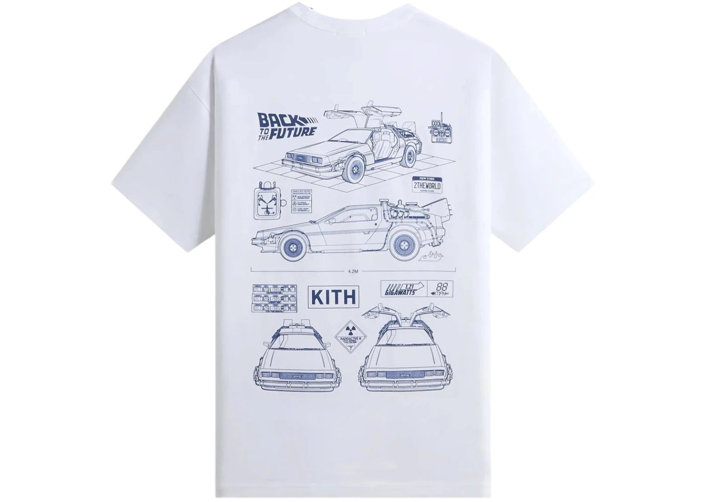 Kith x Back to the Future Blueprint Standard Crispy Pocket Tee White - vue secondaire B