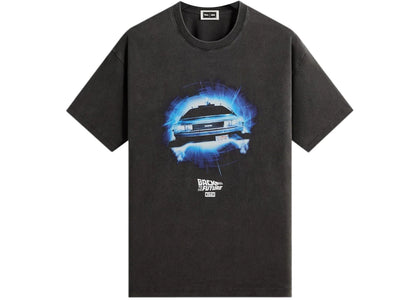 Kith x Back to the Future DeLorean Front Back Vintage Tee Black - authentic Kith product