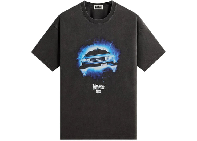 Kith x Back to the Future DeLorean Front Back Vintage Tee Black