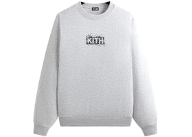 Kith x Batman Bats Vintage Nelson Crewneck Light Heather Grey - vue 360