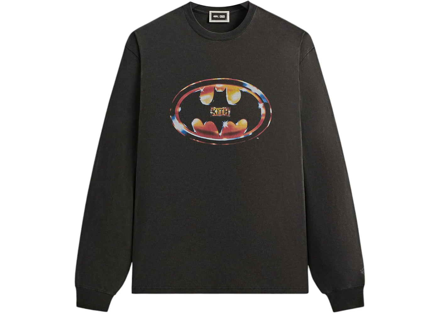 Kith x Batman Logo Vintage Long Sleeve Tee Black - vue secondaire A