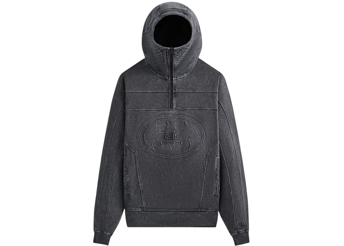 Kith x Batman Quarter Zip Moto Hoodie Black - vue 360