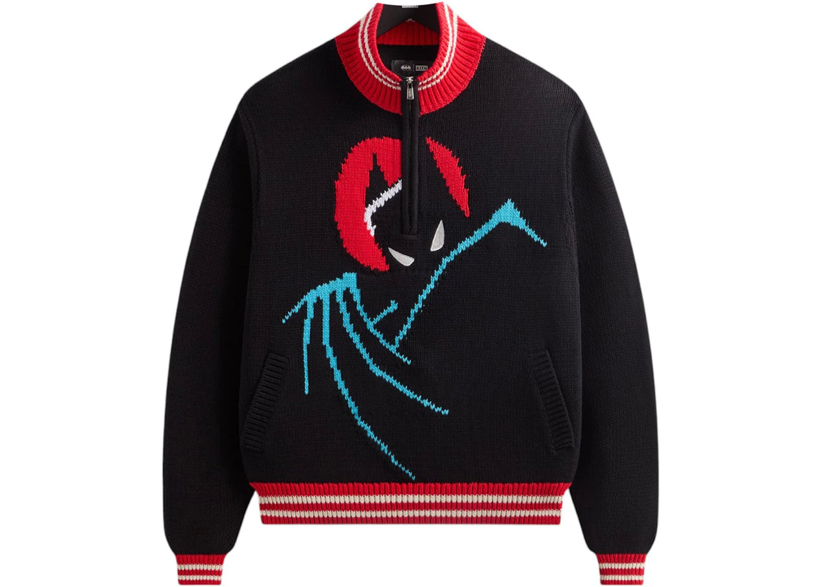 Kith x Batman Wyona Quarter Zip Sweater Black - vue 360