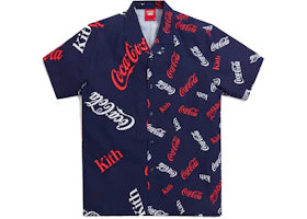 Kith x Coca-Cola Printed Camp Collar Shirt Navy - vue 360