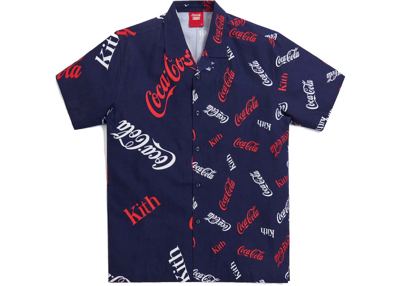 Kith x Coca-Cola Printed Camp Collar Shirt Navy - vue secondaire A