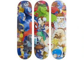 Kith x Marvel Capcom Triptych Set of 3 Skateboard Deck - vue 360