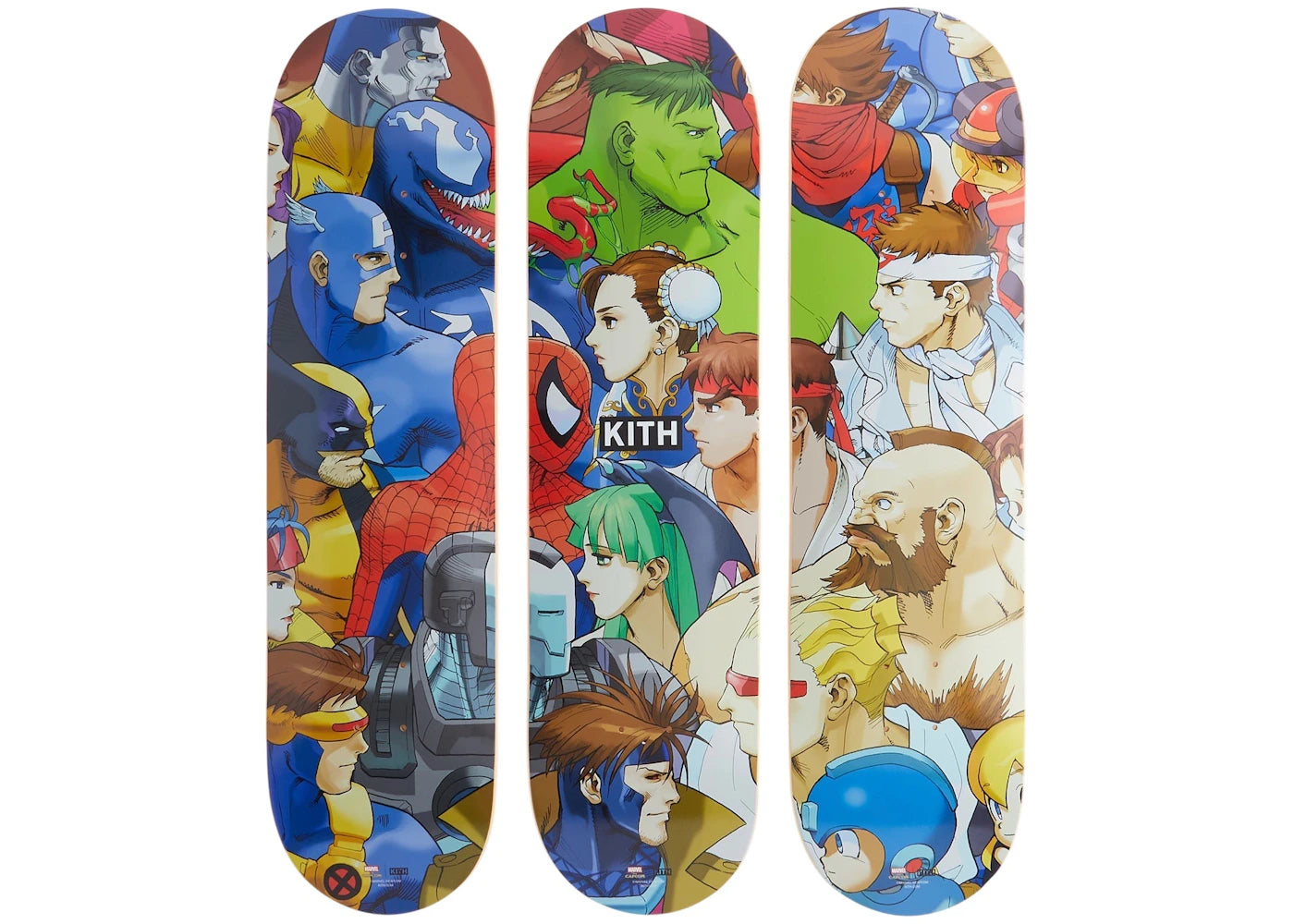 Kith x Marvel Capcom Triptych Set of 3 Skateboard Deck - vue secondaire A