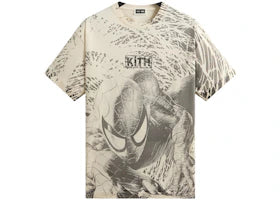 Kith x Marvel Spiderman All-Over Printed Vintage Tee Black - vue 360