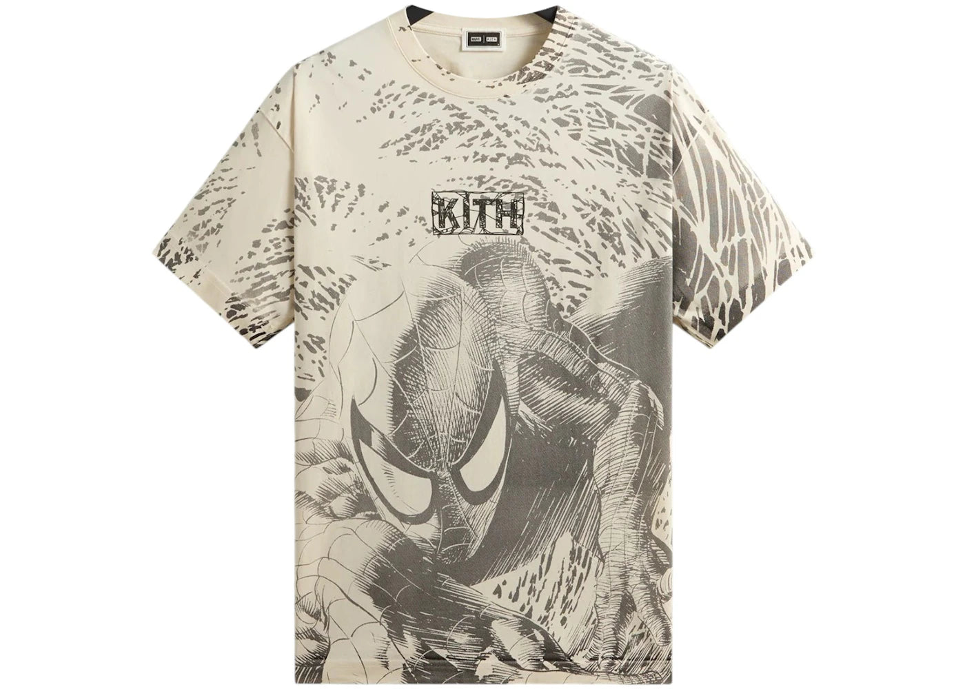 Kith x Marvel Spiderman All-Over Printed Vintage Tee Black - vue secondaire A