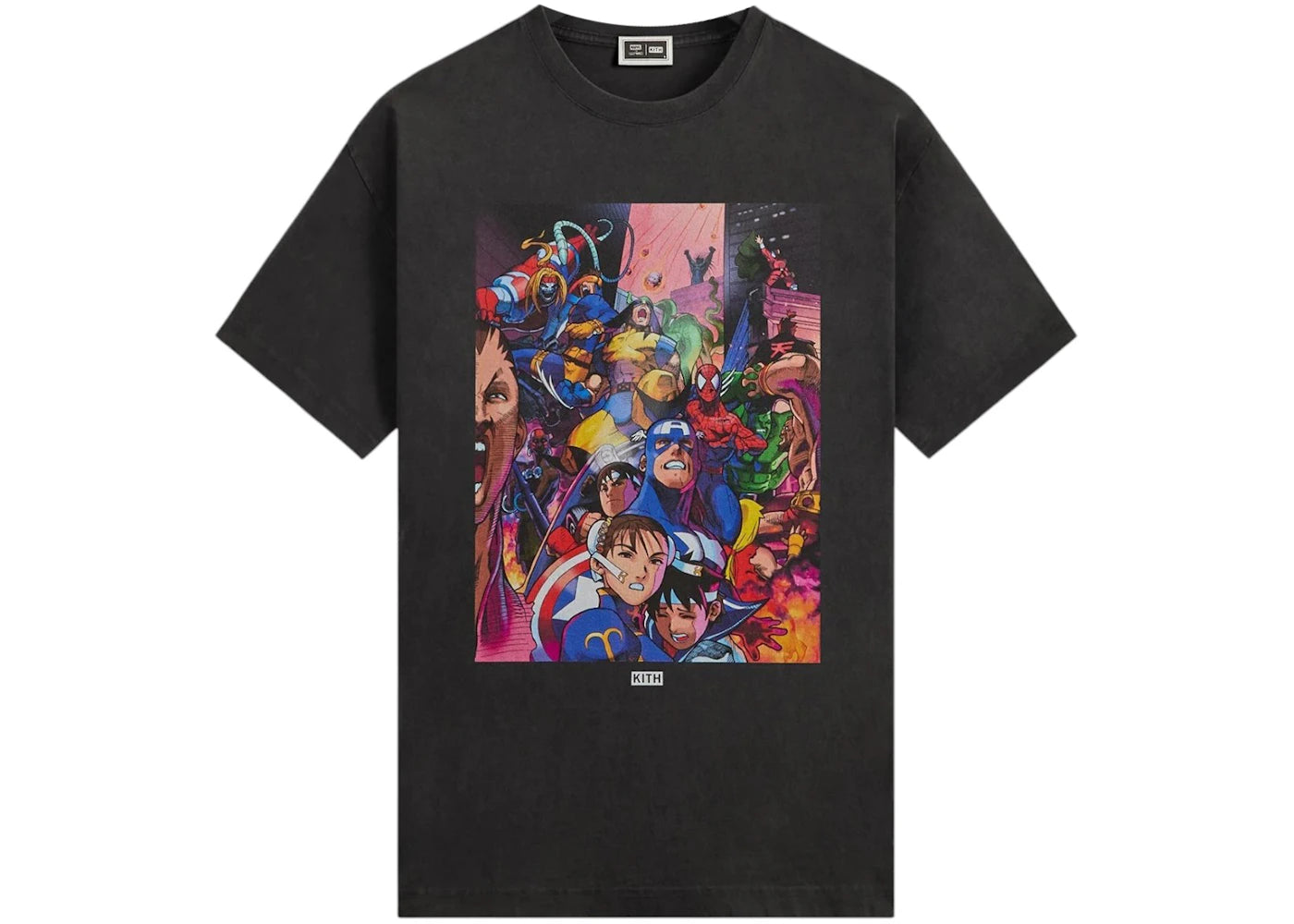 Kith x Marvel vs. Capcom Heroes vs. Street Fighter Vintage Tee Black - vue secondaire A
