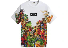 Kith x Marvel vs. Capcom New Age of Heroes All-Over Printed Tee White - vue 360