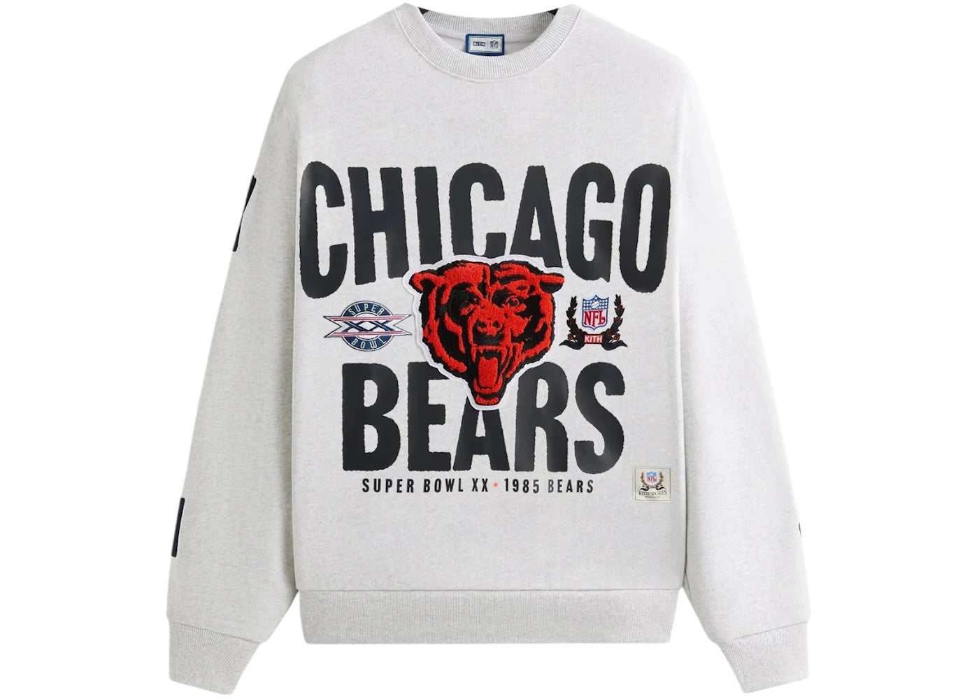 Kith x NFL Chicago Bears 1985 Vintage Crewneck Light Heather Grey - vue secondaire A