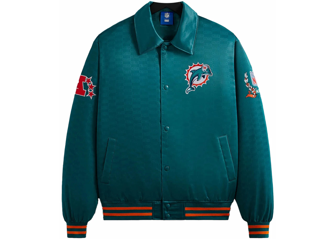 Kith x NFL Dolphins Satin Bomber Jacket Center - vue secondaire A