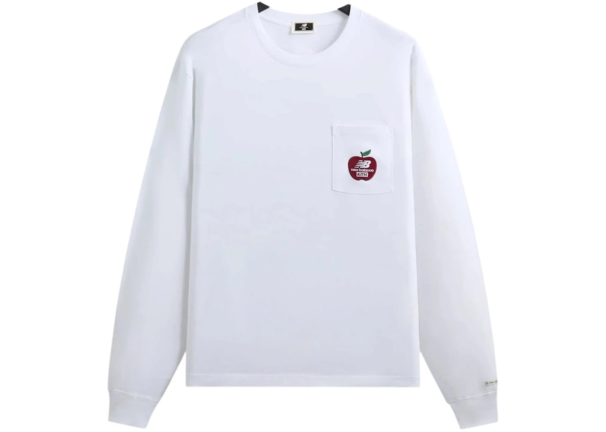 Kith x New Balance NY Woodblock Long Sleeve Pocket Tee White - vue secondaire B