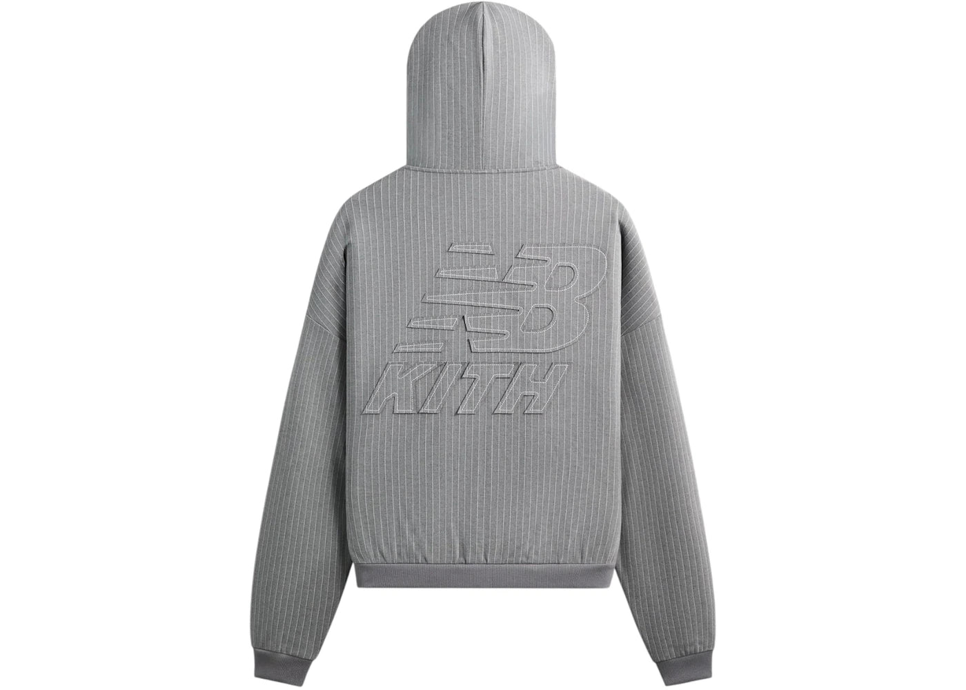 Kith x New Balance Pinstripe Braxton Zip Hoodie Smoke - vue secondaire B