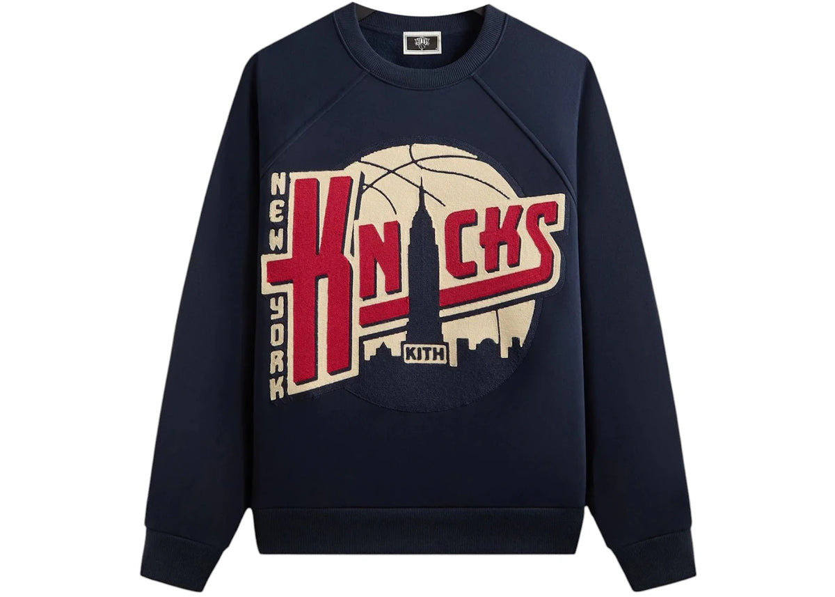 Kith x New York Knicks Basketball Vintage Nelson Raglan Crewneck Nocturnal - vue secondaire A