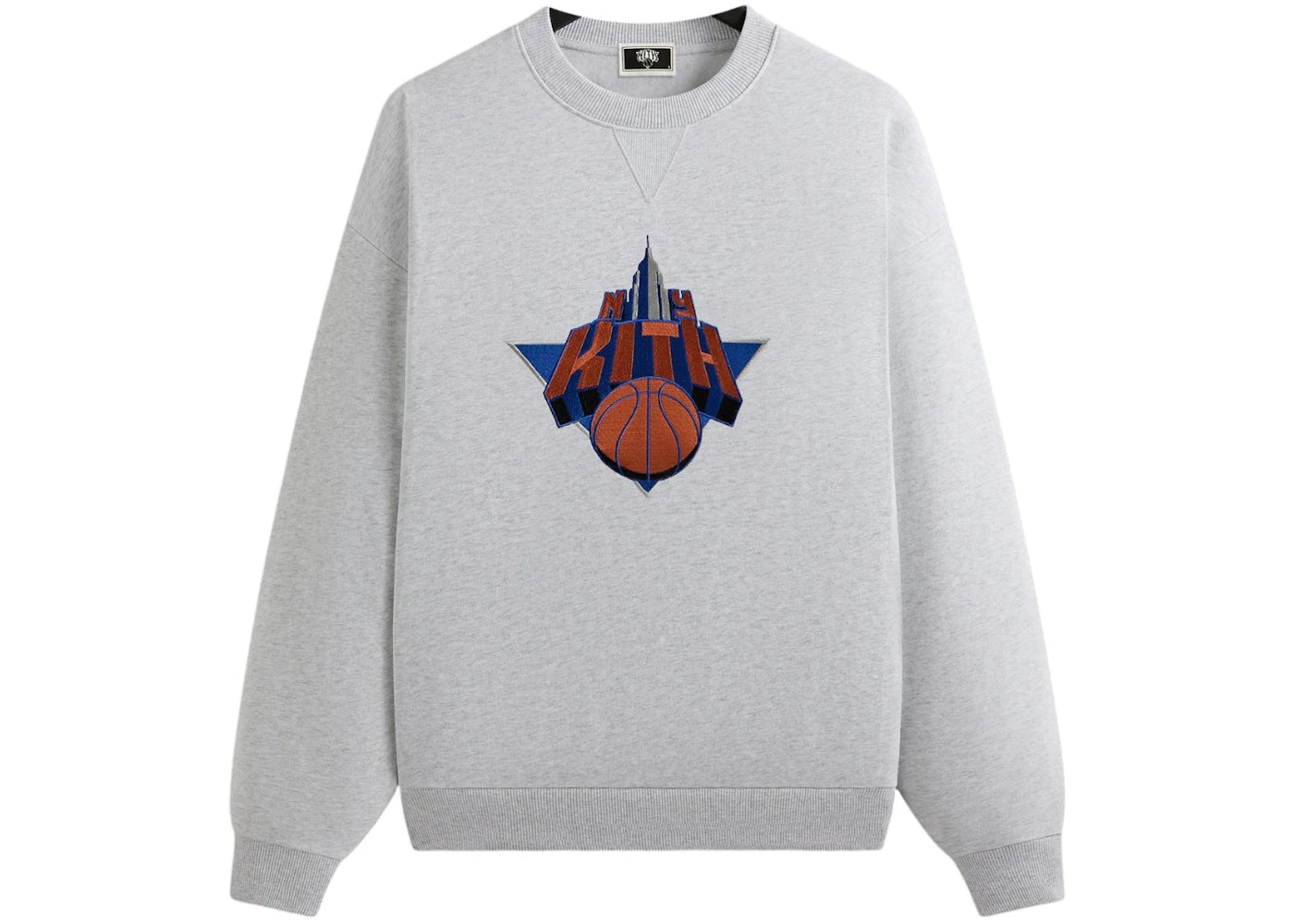 Kith x New York Knicks Empire Vintage Nelson Crewneck Light Heather Grey - vue 360
