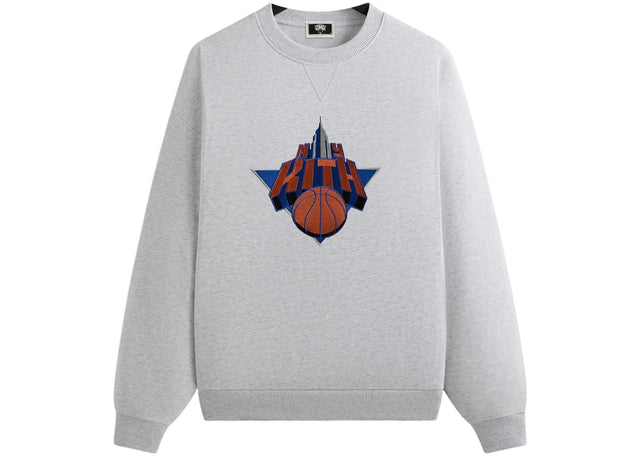 Kith x New York Knicks Empire Vintage Nelson Crewneck Light Heather Grey