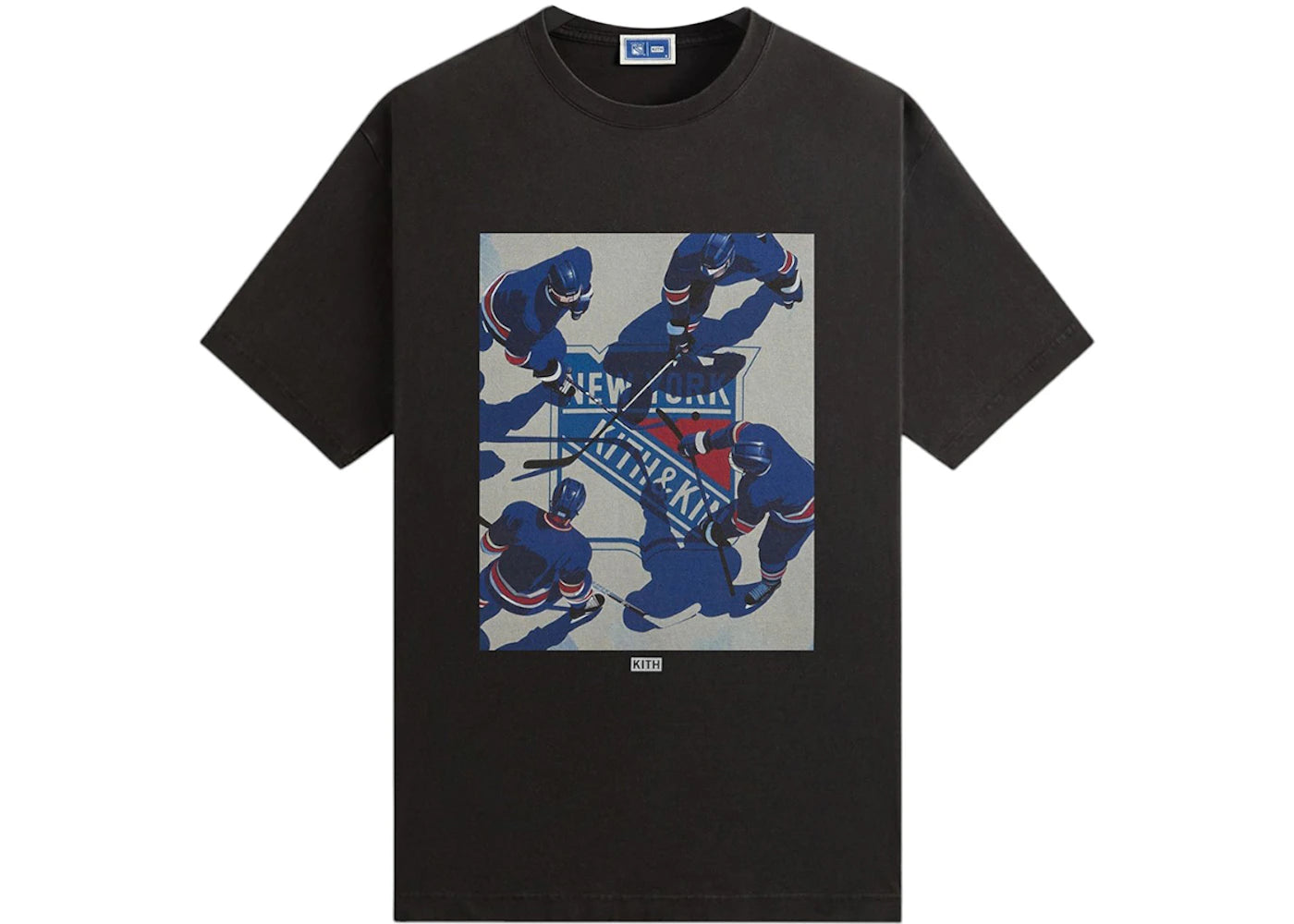 Kith x New York Rangers On Ice Vintage Tee Black - vue secondaire A