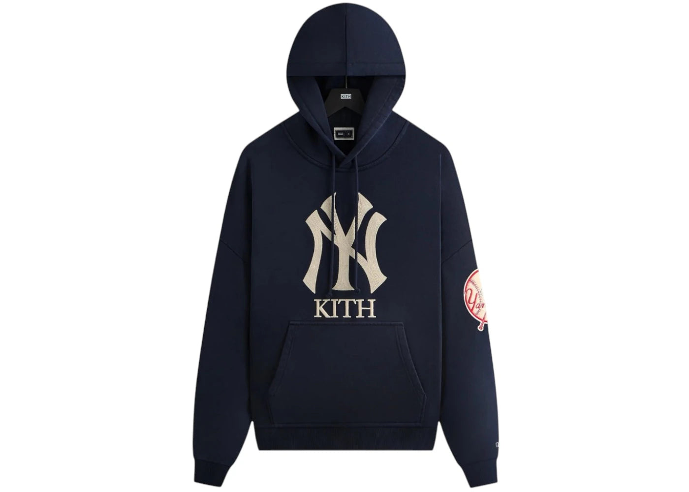 Kith x New York Yankees Plush Fleece Cropped Braxton Hoodie Nocturnal - vue 360