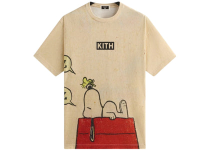 Kith x Peanuts Sleeping Doghouse Comic Vintage Tee Sandrift - product view 2